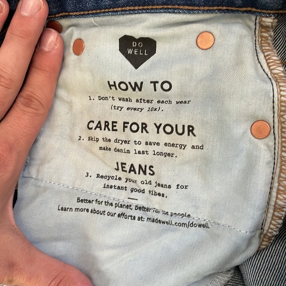 Madewell Rivet & Thread 100% Cotton High Rise Denim Button Fly Size 28 - Picture 5 of 13